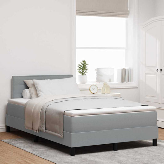 vidaXL Κρεβάτι box spring με στρώμα Ανοιχτό γκρι 120 x 190 cm ύφασμα