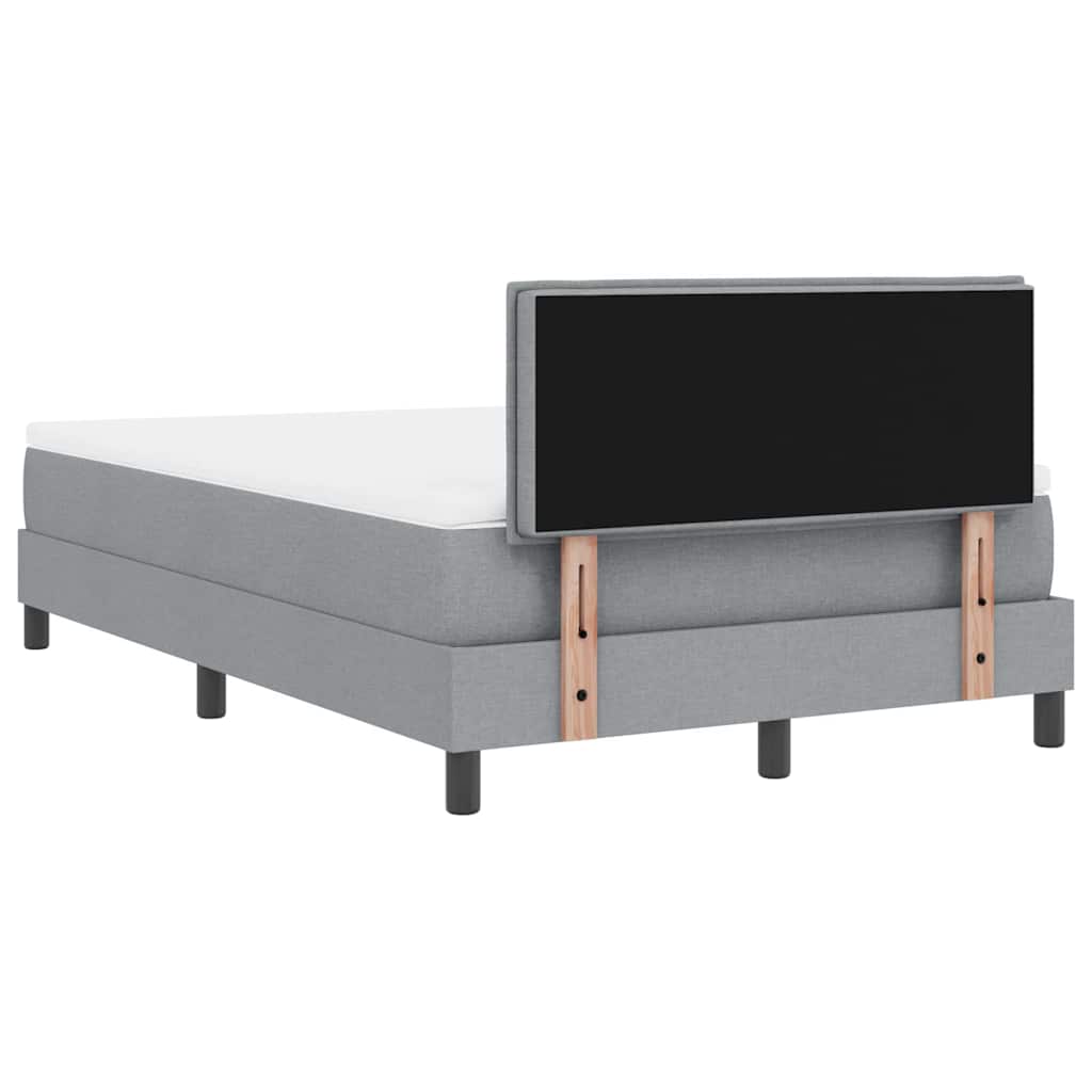 vidaXL Κρεβάτι box spring με στρώμα Ανοιχτό γκρι 120 x 190 cm ύφασμα
