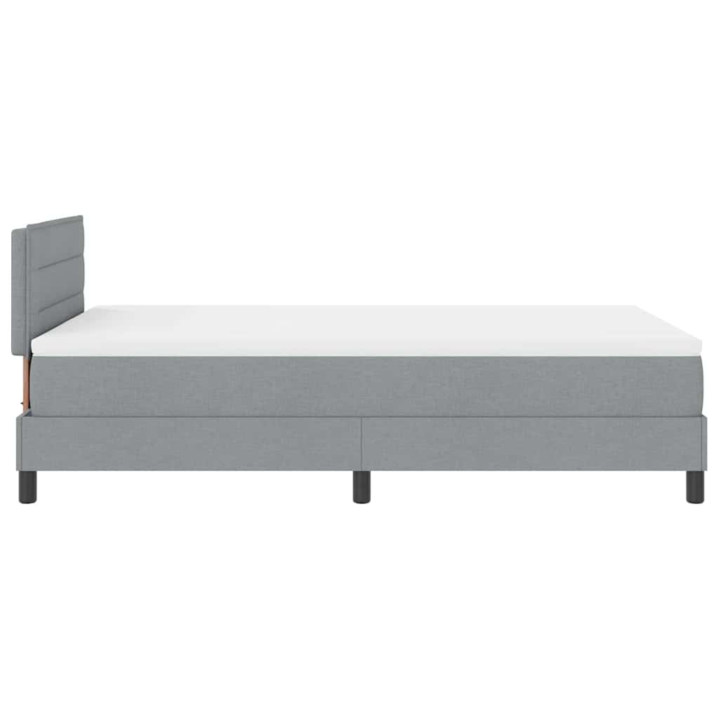 vidaXL Κρεβάτι box spring με στρώμα Ανοιχτό γκρι 120 x 190 cm ύφασμα