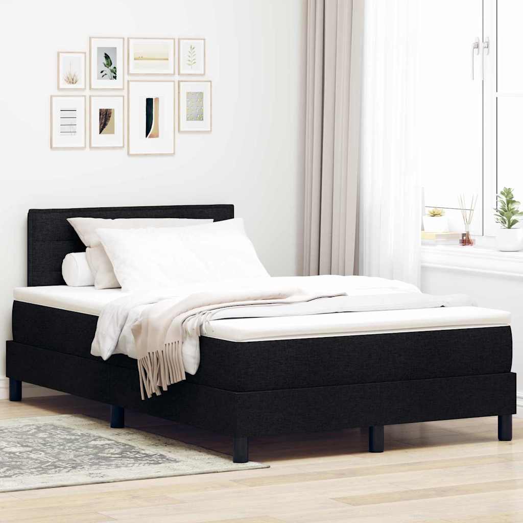 vidaXL Κρεβάτι box spring με στρώμα Μαύρο 120 x 190 cm ύφασμα