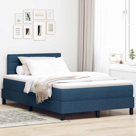 vidaXL Κρεβάτι box spring με στρώμα με στρώμα Μπλε 120 x 190 cm ύφασμα