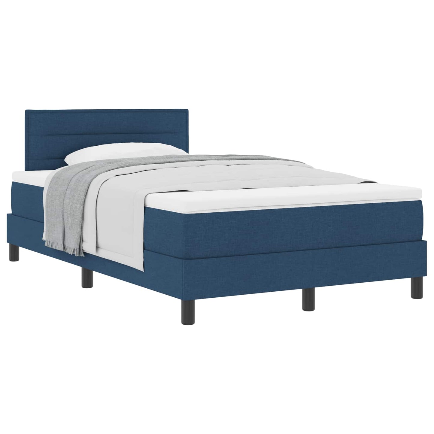 vidaXL Κρεβάτι με ελατήρια με κεφαλάρι Μπλε 120 x 190 cm ύφασμα