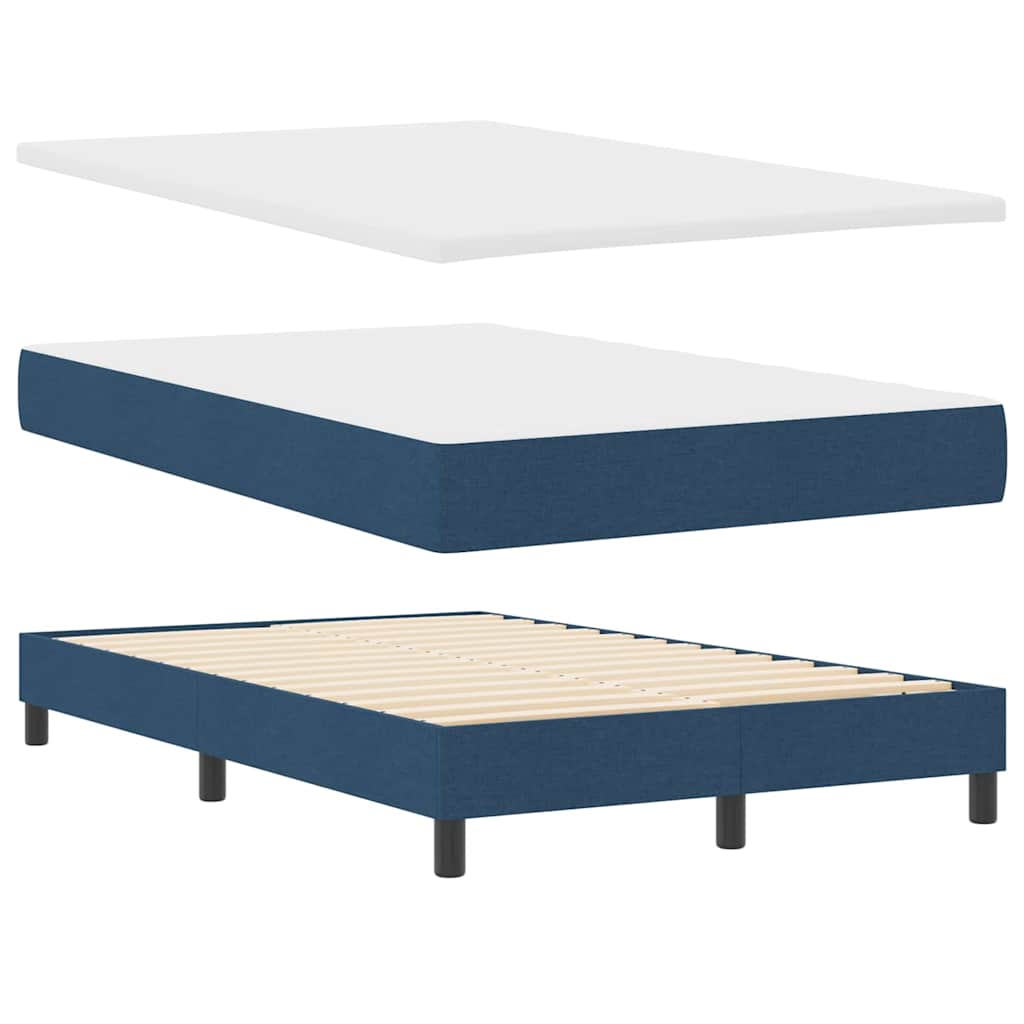vidaXL Κρεβάτι box spring με στρώμα με στρώμα Μπλε 120 x 190 cm ύφασμα