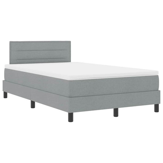 vidaXL Κρεβάτι box spring με στρώμα Ανοιχτό γκρι 120 x 200 cm ύφασμα