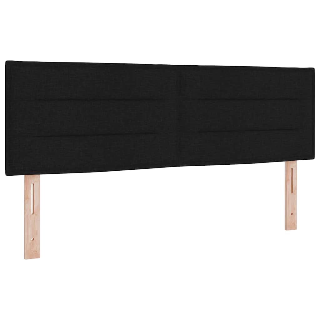vidaXL Κρεβάτι με ελατήρια με στρώμα Μαύρο 140 x 190 cm ύφασμα