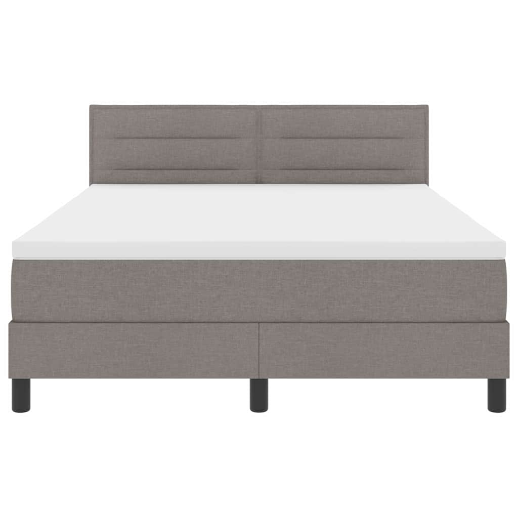 vidaXL Κρεβάτι με ελατήρια με κεφαλάρι Taupe 140 x 200 cm ύφασμα
