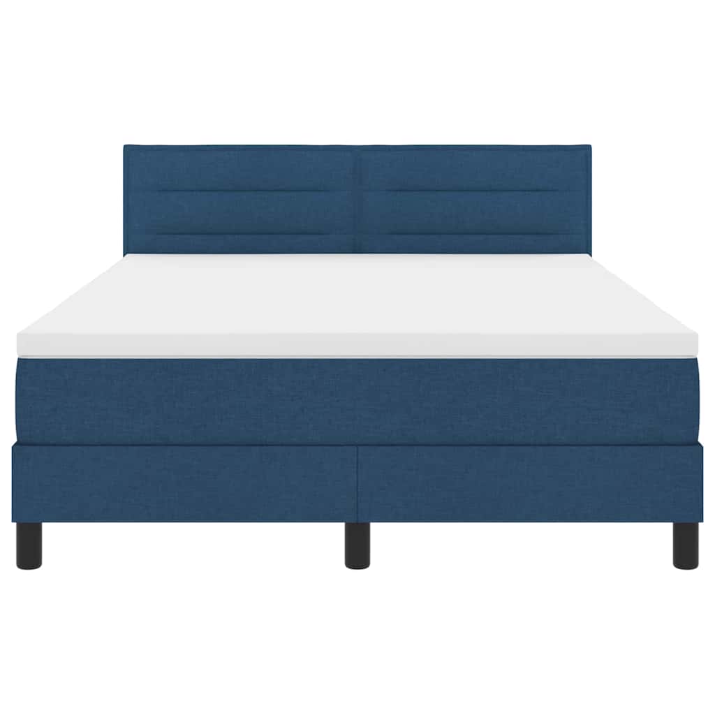 vidaXL Κρεβάτι με ελατήρια με κεφαλάρι Μπλε 140 x 200 cm ύφασμα