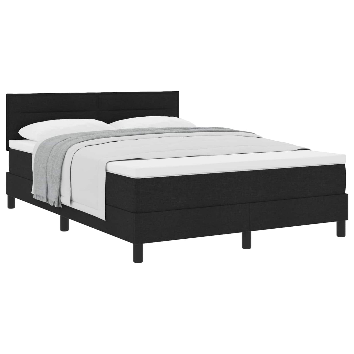 vidaXL Κρεβάτι με ελατήρια με στρώμα Μαύρο 160 x 200 cm ύφασμα