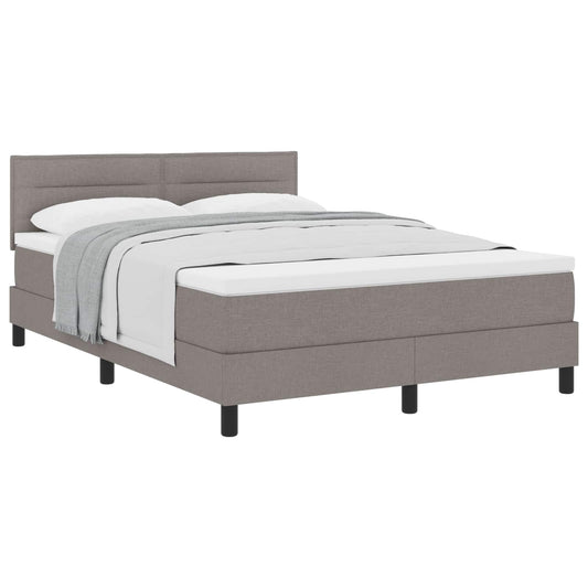 vidaXL Κρεβάτι με ελατήρια με κεφαλάρι Taupe 160 x 200 cm ύφασμα