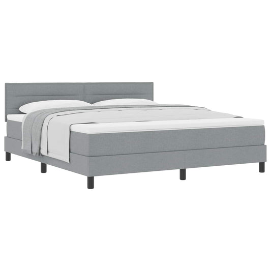 vidaXL Κρεβάτι με ελατήρια Ανοιχτό γκρι 180 x 200 cm ύφασμα