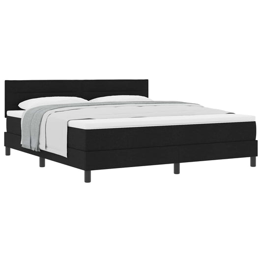 vidaXL Κρεβάτι με ελατήρια με κεφαλάρι Μαύρο 180 x 200 cm ύφασμα