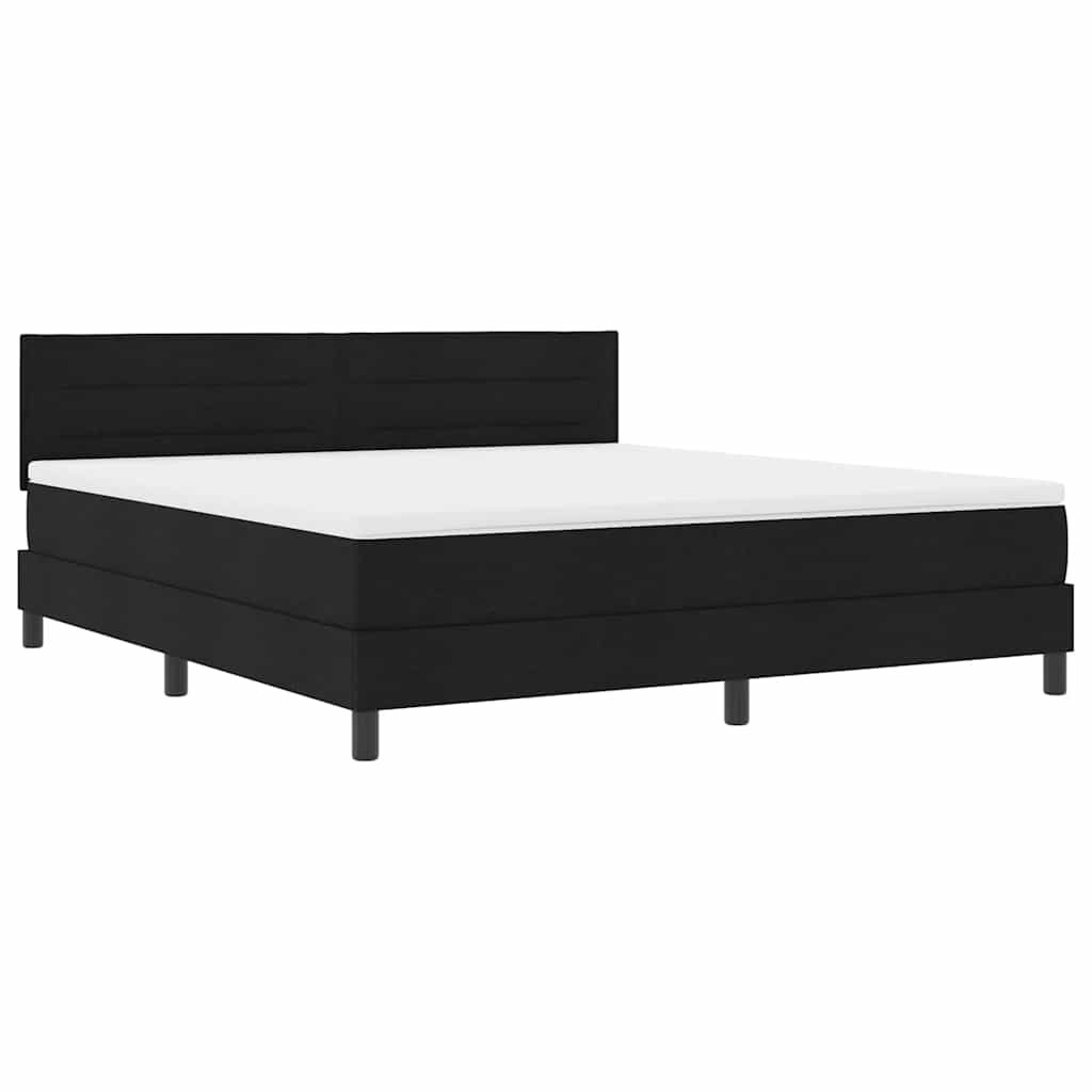 vidaXL Κρεβάτι με ελατήρια με κεφαλάρι Μαύρο 180 x 200 cm ύφασμα