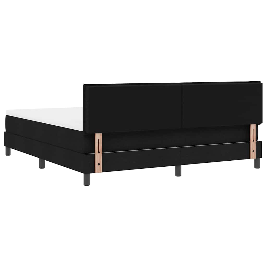 vidaXL Κρεβάτι με ελατήρια με κεφαλάρι Μαύρο 180 x 200 cm ύφασμα