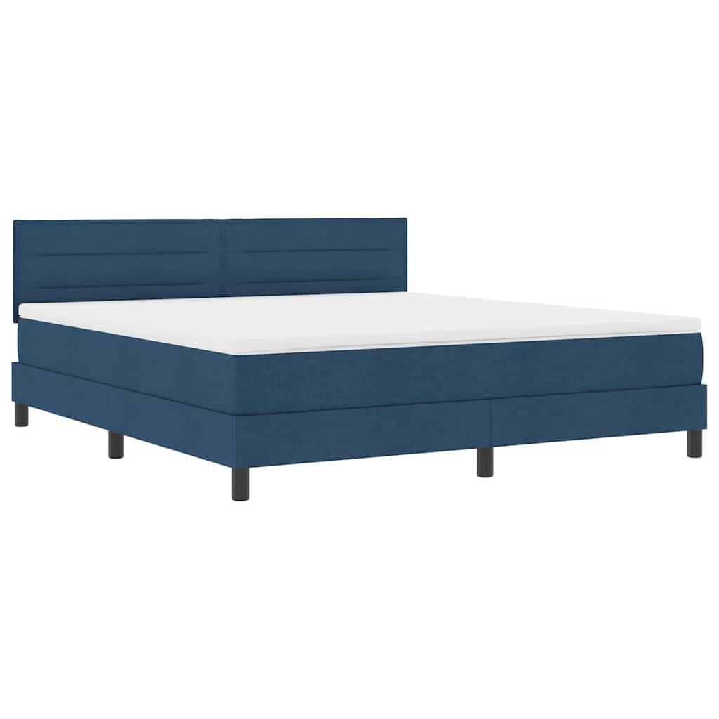 vidaXL Κρεβάτι με ελατήρια με κεφαλάρι Μπλε 180 x 200 cm ύφασμα