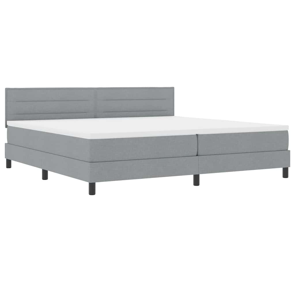 vidaXL Κρεβάτι με ελατήρια Ανοιχτό γκρι 200 x 200 cm ύφασμα