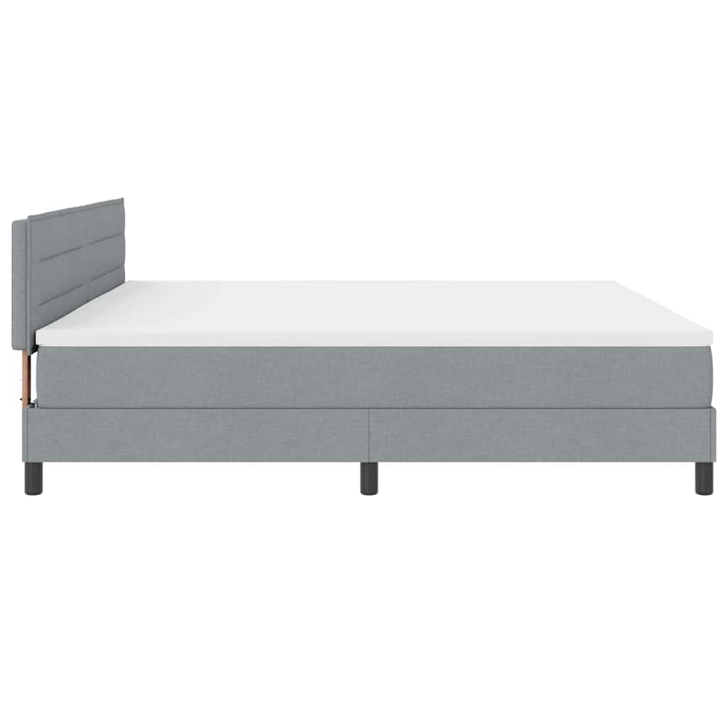 vidaXL Κρεβάτι με ελατήρια Ανοιχτό γκρι 200 x 200 cm ύφασμα