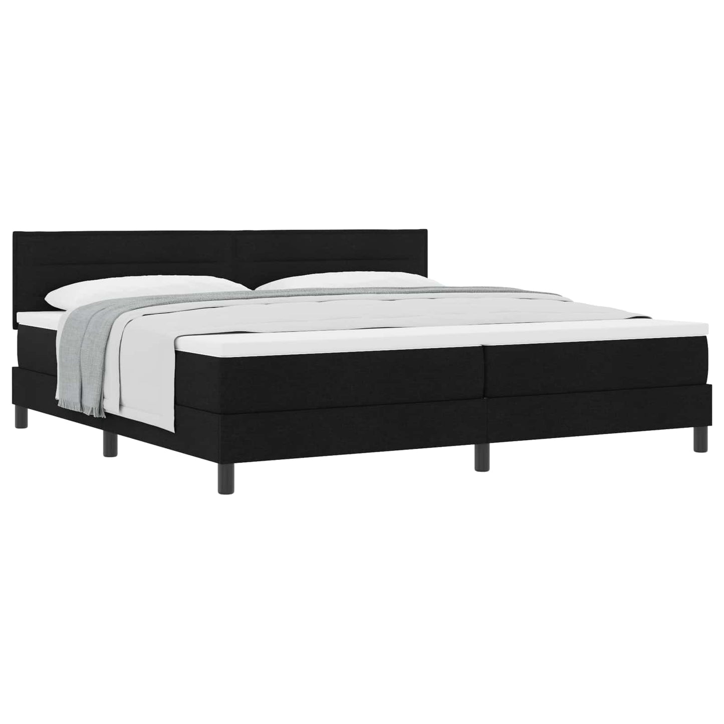 vidaXL Κρεβάτι με ελατήρια με κεφαλάρι Μαύρο 200 x 200 cm ύφασμα