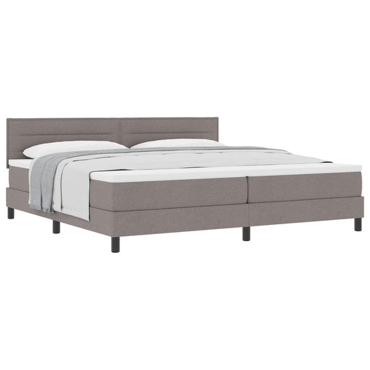vidaXL Κρεβάτι με ελατήρια με μαξιλάρι Taupe 200 x 200 cm ύφασμα