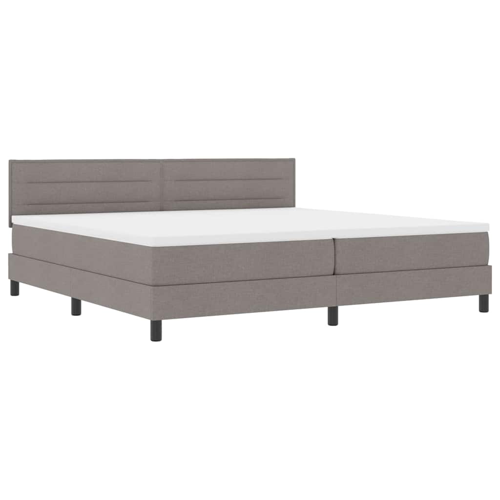 vidaXL Κρεβάτι με ελατήρια με μαξιλάρι Taupe 200 x 200 cm ύφασμα
