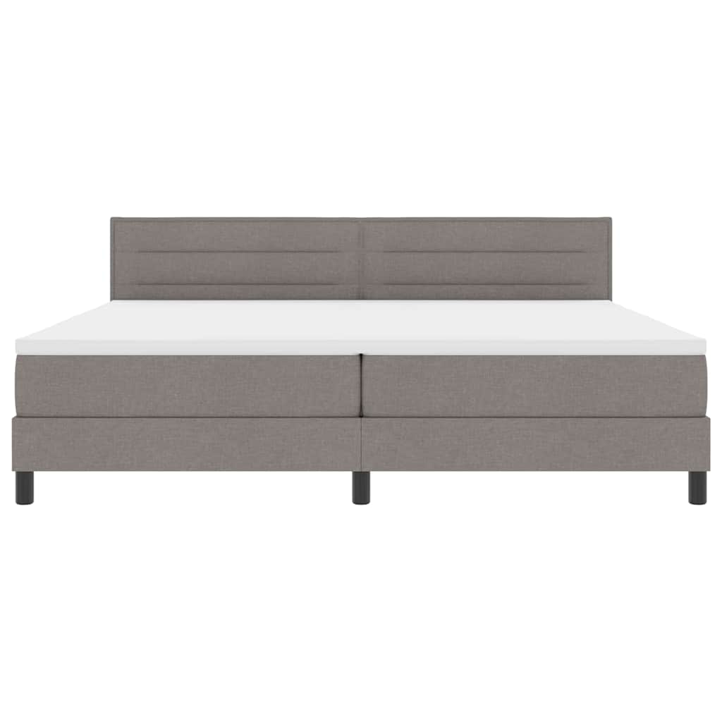 vidaXL Κρεβάτι με ελατήρια με μαξιλάρι Taupe 200 x 200 cm ύφασμα