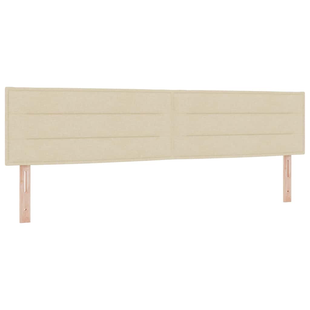 vidaXL Κρεβάτι με ελατήρια με κεφαλάρι Κρεμ 200 x 200 cm ύφασμα