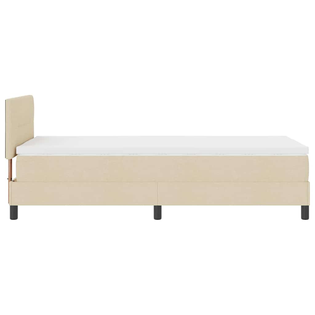 vidaXL Κρεβάτι με ελατήρια με κεφαλάρι Κρεμ 90 x 200 cm ύφασμα