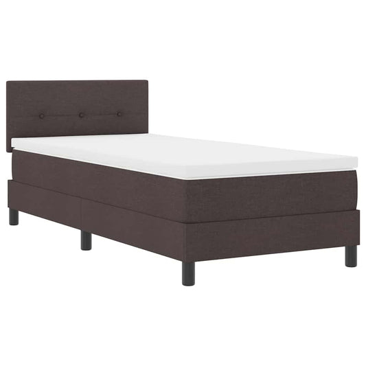 vidaXL Κρεβάτι box spring με στρώμα Σκούρο Καφέ 100 x 200 cm ύφασμα