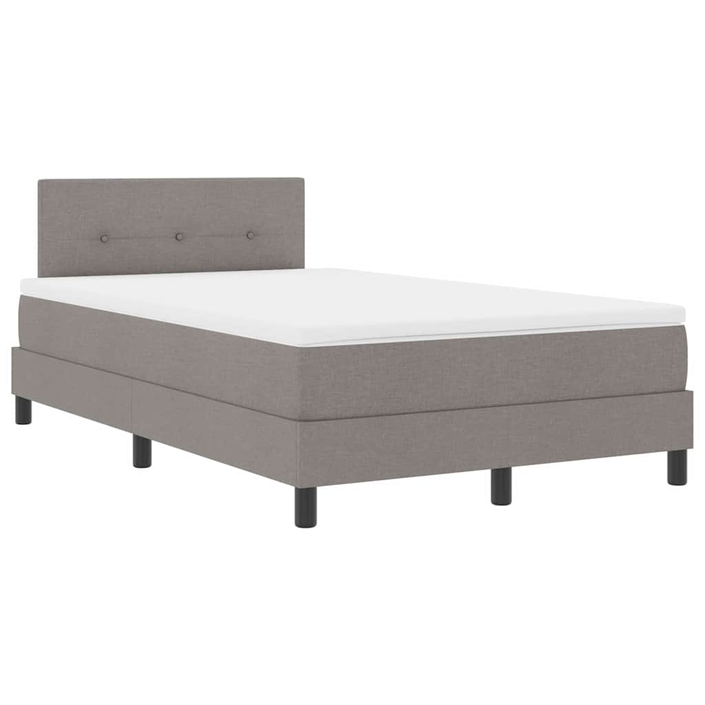 vidaXL Κρεβάτι box spring με στρώμα Taupe 120 x 190 cm ύφασμα