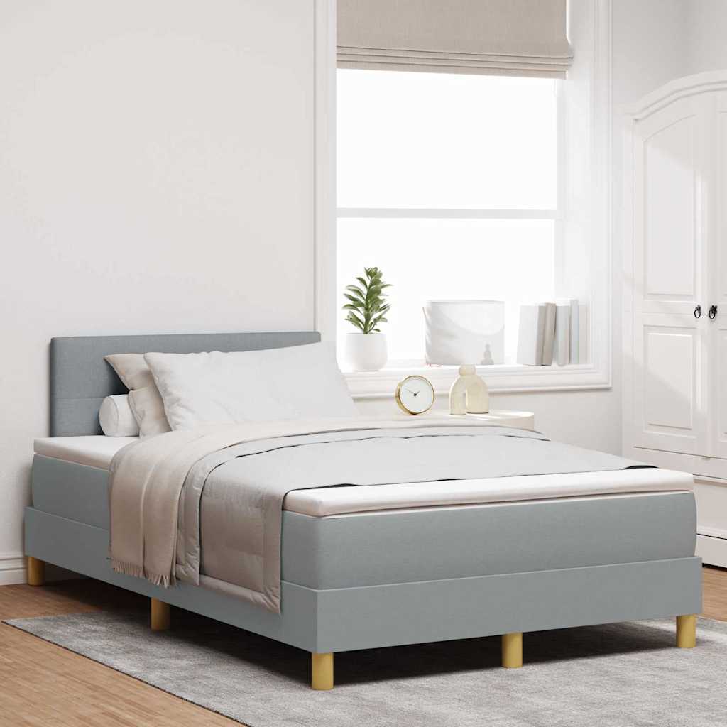 vidaXL Κρεβάτι με ελατήρια Ανοιχτό γκρι 120 x 200 cm ύφασμα
