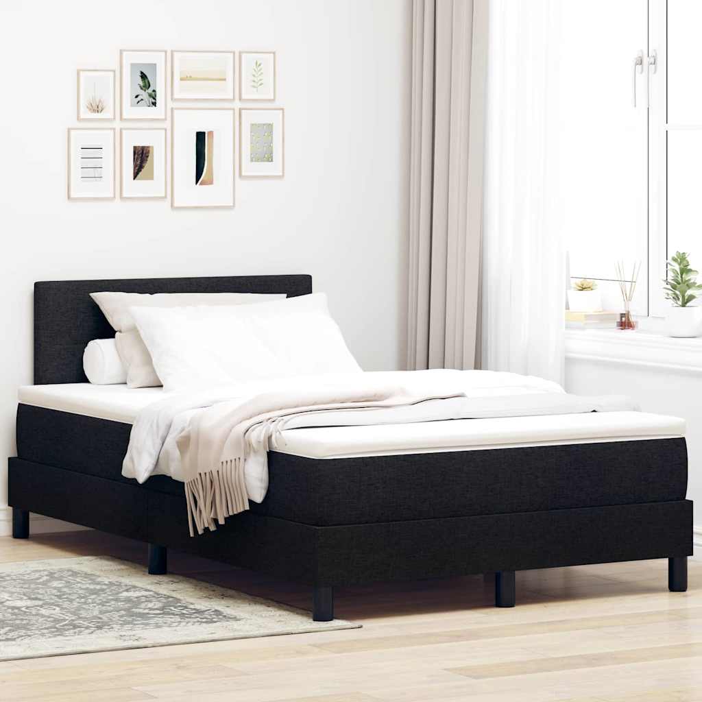 vidaXL Κρεβάτι με ελατήρια με στρώμα Μαύρο 120 x 200 cm ύφασμα