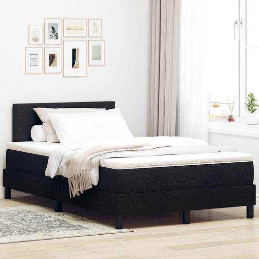 vidaXL Κρεβάτι με ελατήρια με κεφαλάρι Μαύρο 120 x 200 cm ύφασμα