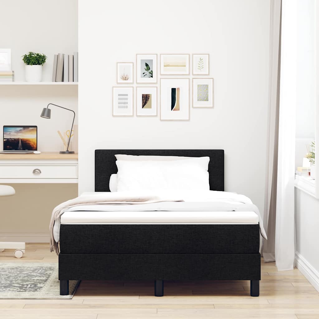 vidaXL Κρεβάτι με ελατήρια με στρώμα Μαύρο 120 x 200 cm ύφασμα