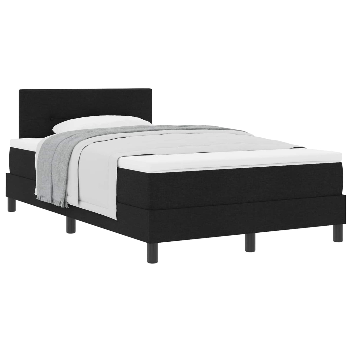 vidaXL Κρεβάτι με ελατήρια με στρώμα Μαύρο 120 x 200 cm ύφασμα