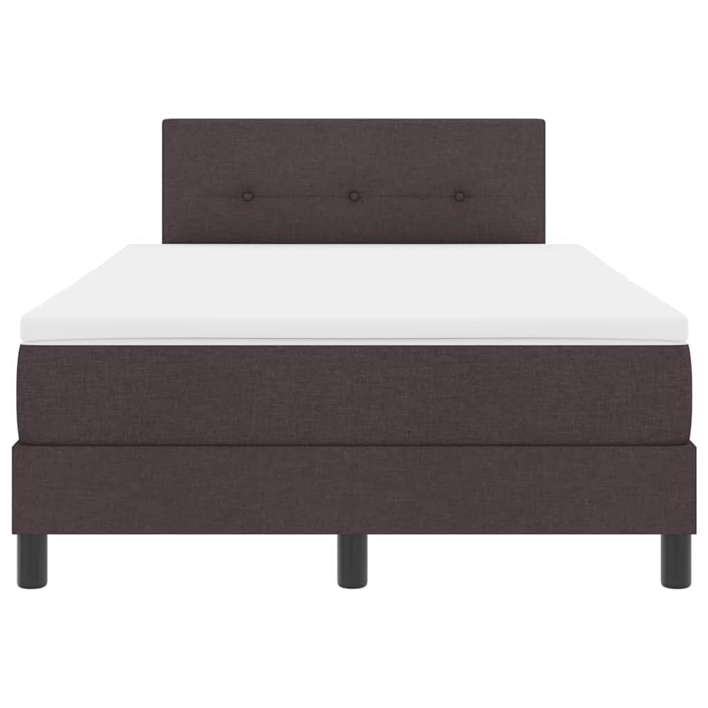 vidaXL Κρεβάτι box spring με στρώμα Σκούρο Καφέ 120 x 200 cm ύφασμα