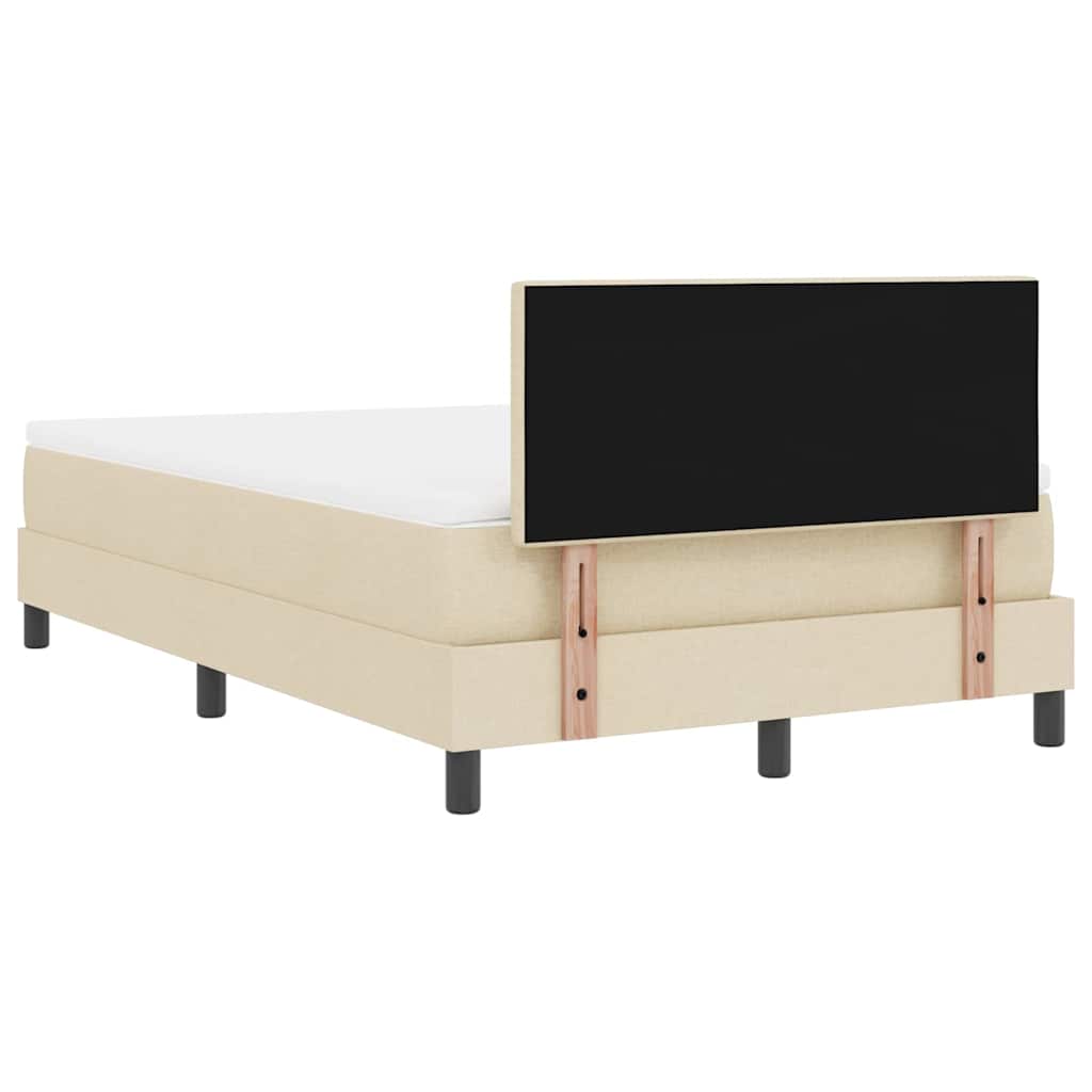 vidaXL Κρεβάτι με ελατήρια με κεφαλάρι Κρεμ 120 x 200 cm ύφασμα