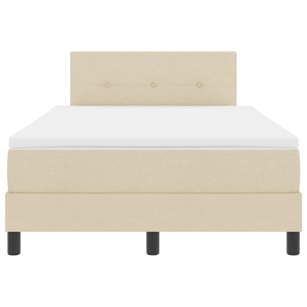 vidaXL Κρεβάτι με ελατήρια με κεφαλάρι Κρεμ 120 x 200 cm ύφασμα