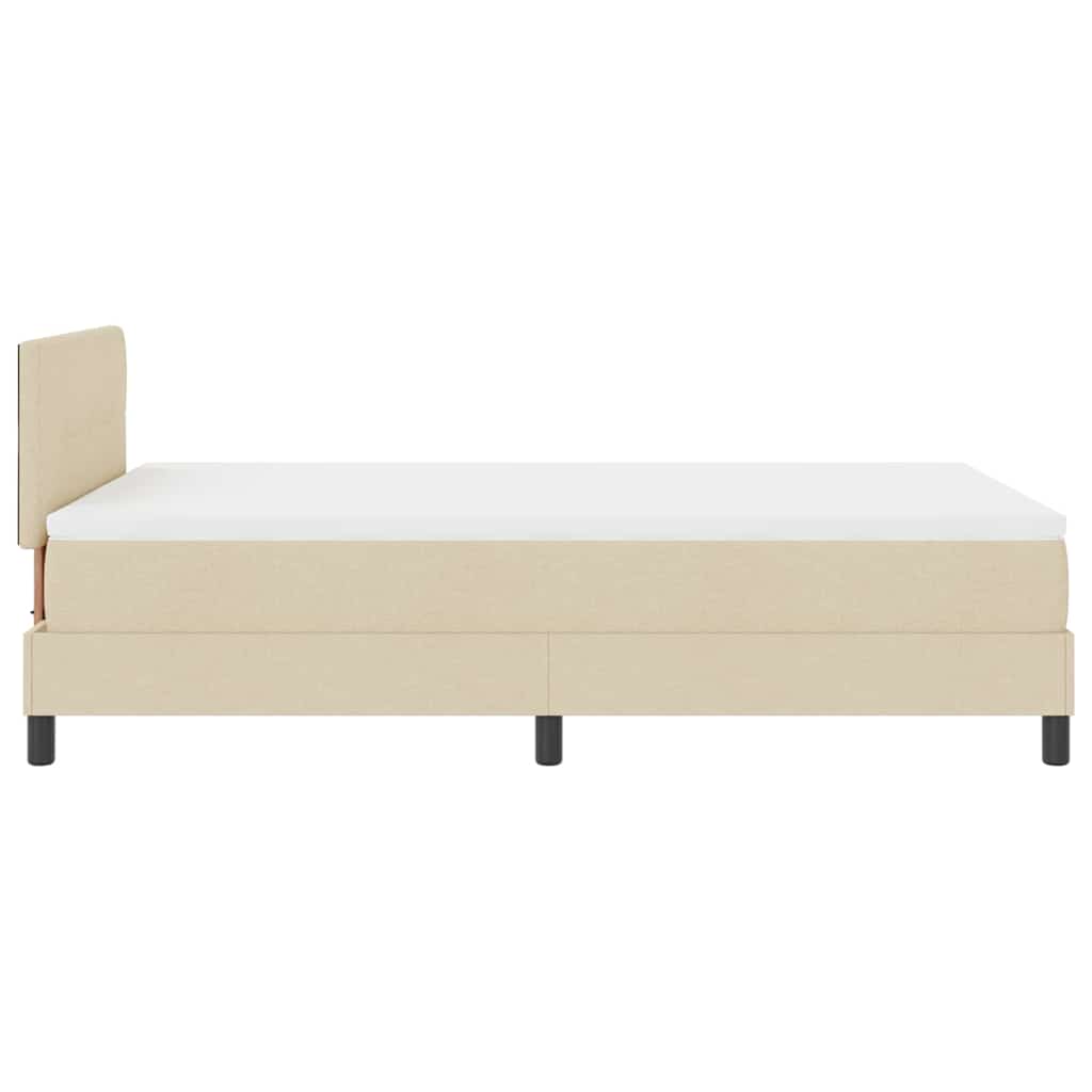 vidaXL Κρεβάτι με ελατήρια με κεφαλάρι Κρεμ 120 x 200 cm ύφασμα