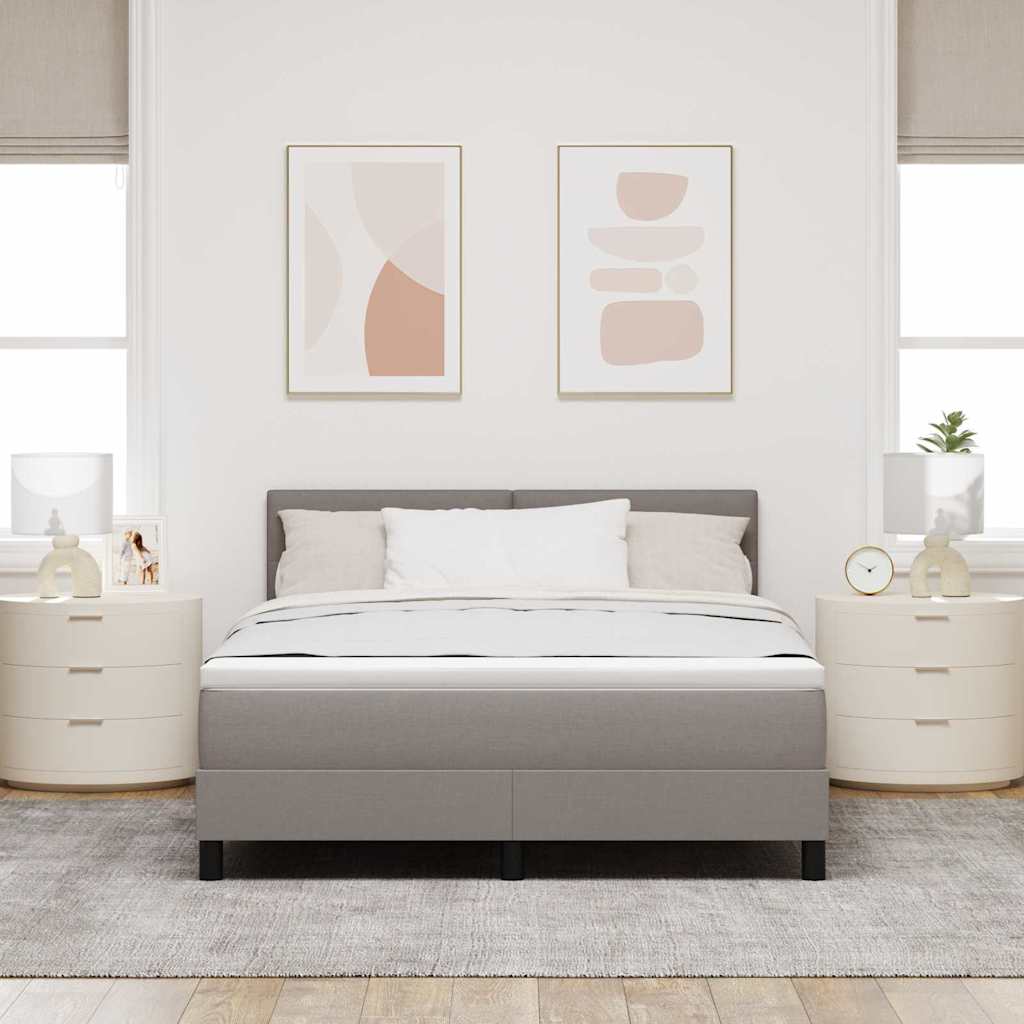vidaXL Κρεβάτι με ελατήρια με στρώμα Taupe 140 x 190 cm ύφασμα