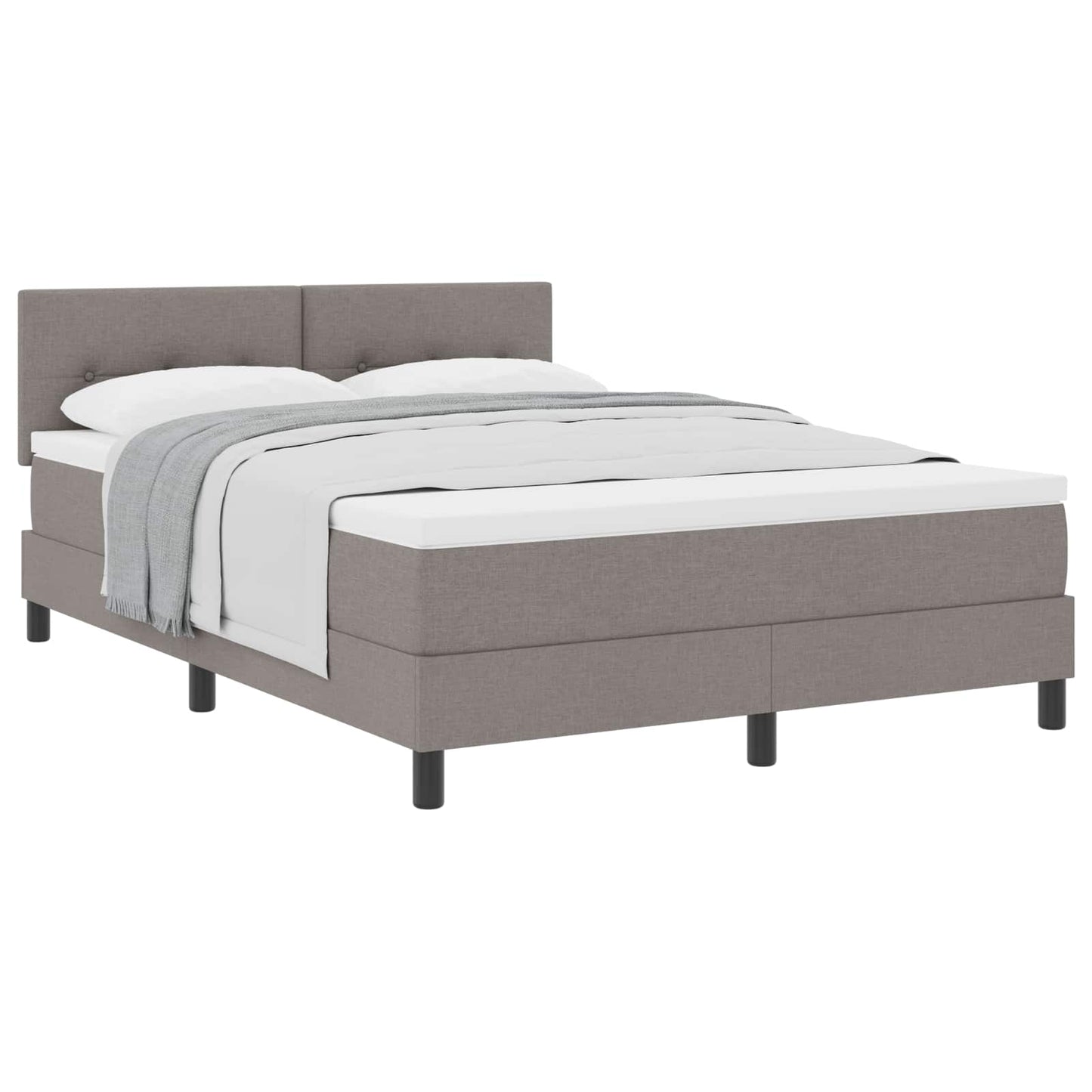 vidaXL Κρεβάτι με ελατήρια με στρώμα Taupe 140 x 190 cm ύφασμα