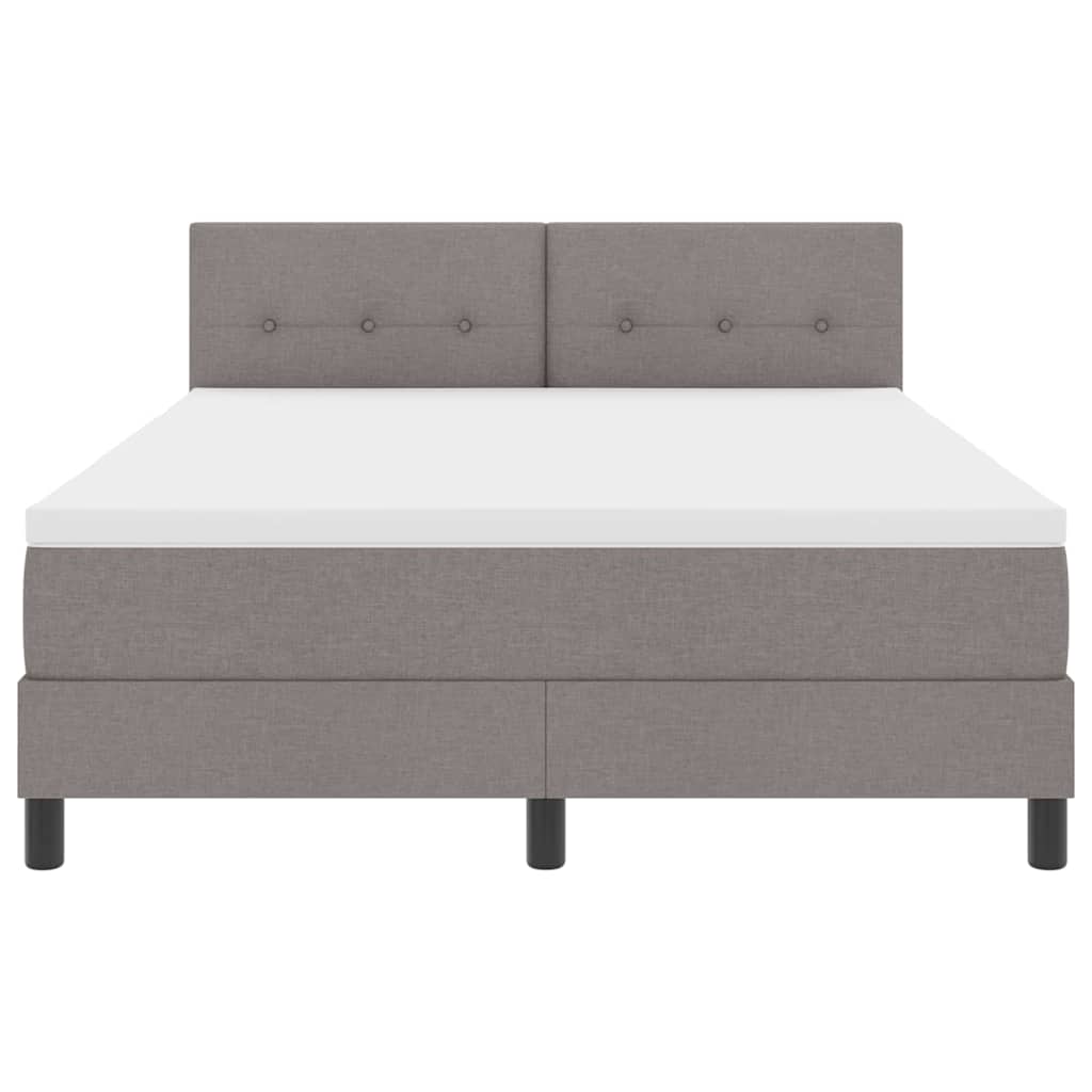 vidaXL Κρεβάτι με ελατήρια με στρώμα Taupe 140 x 190 cm ύφασμα