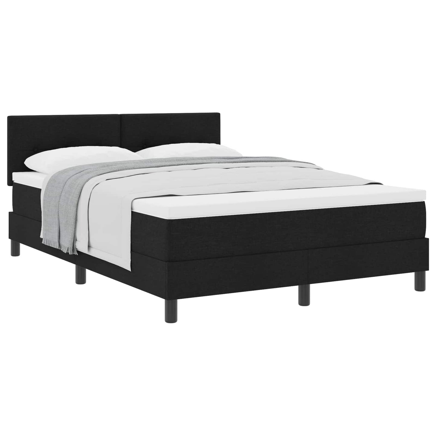 vidaXL Κρεβάτι με ελατήρια με κεφαλάρι Μαύρο 140 x 200 cm ύφασμα