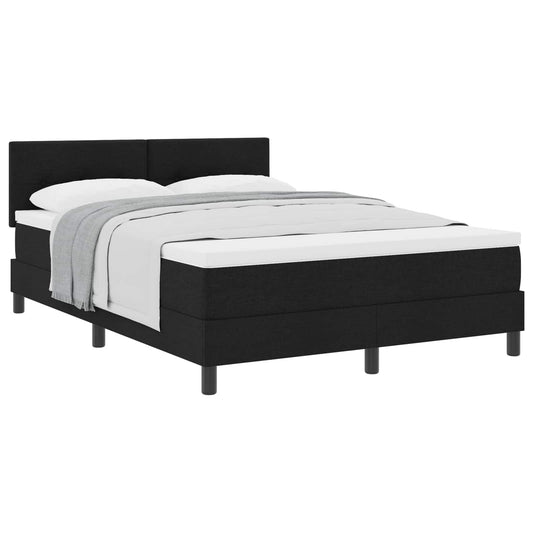vidaXL Κρεβάτι με ελατήρια με κεφαλάρι Μαύρο 140 x 200 cm ύφασμα