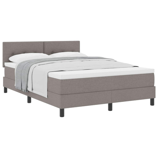vidaXL Κρεβάτι με ελατήρια με κεφαλάρι Taupe 140 x 200 cm ύφασμα