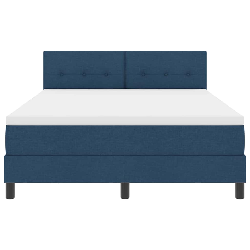 vidaXL Κρεβάτι με ελατήρια με κεφαλάρι Μπλε 160 x 200 cm ύφασμα