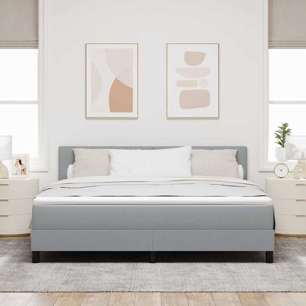 vidaXL Κρεβάτι με ελατήρια Ανοιχτό γκρι 180 x 200 cm ύφασμα