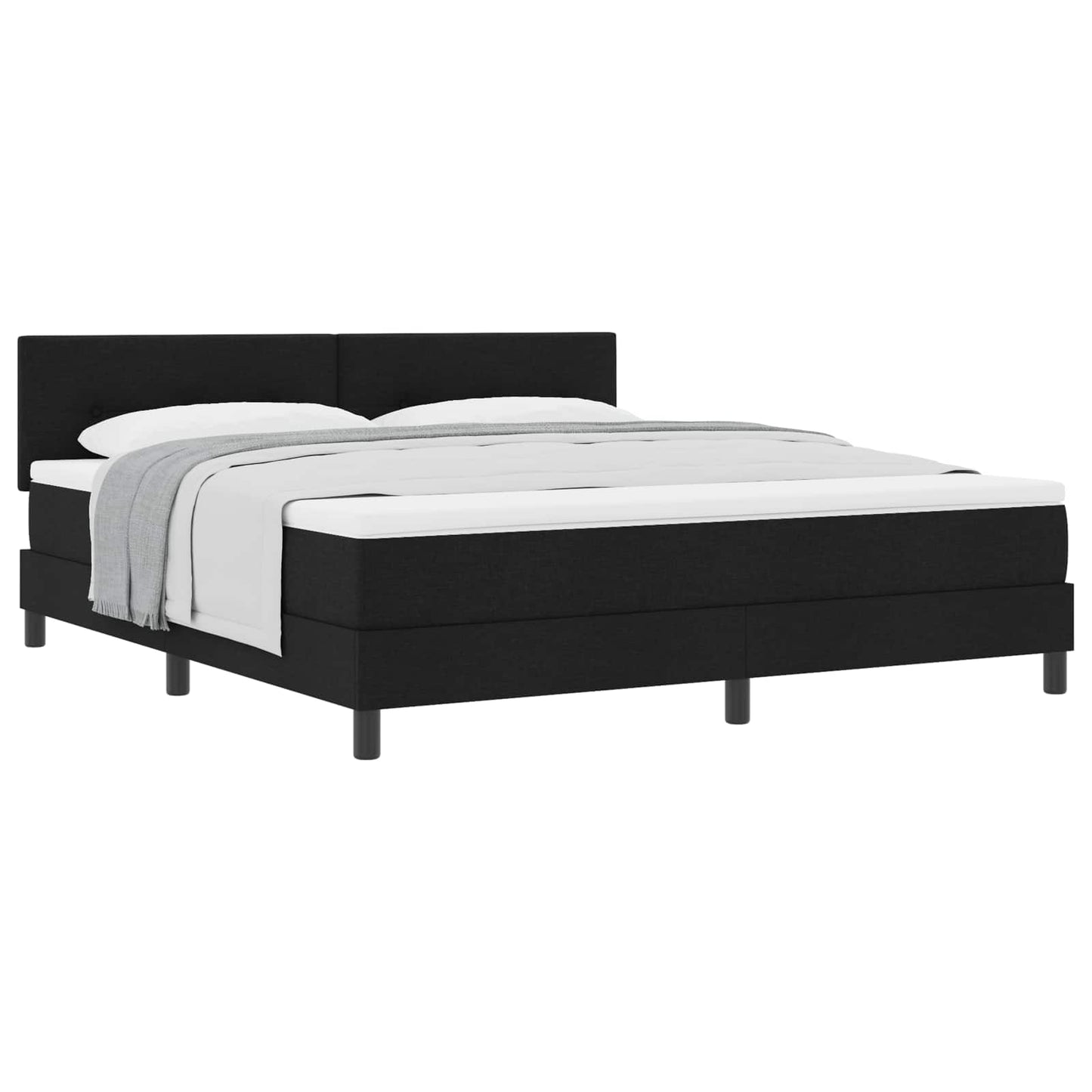 vidaXL Κρεβάτι με ελατήρια με κεφαλάρι Μαύρο 180 x 200 cm ύφασμα
