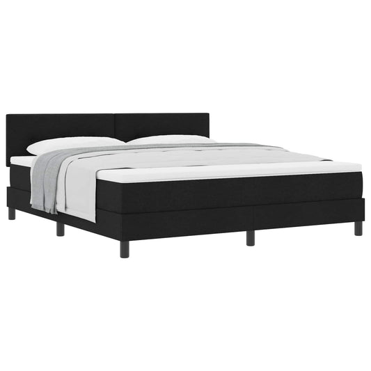 vidaXL Κρεβάτι με ελατήρια με κεφαλάρι Μαύρο 180 x 200 cm ύφασμα