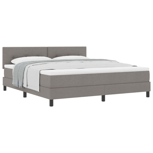 vidaXL Κρεβάτι με ελατήρια με κεφαλάρι Taupe 180 x 200 cm ύφασμα