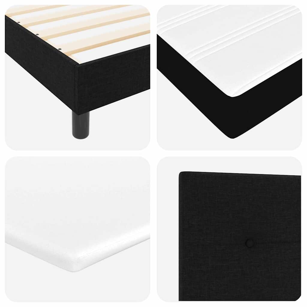 vidaXL Κρεβάτι με ελατήρια με κεφαλάρι Μαύρο 200 x 200 cm ύφασμα