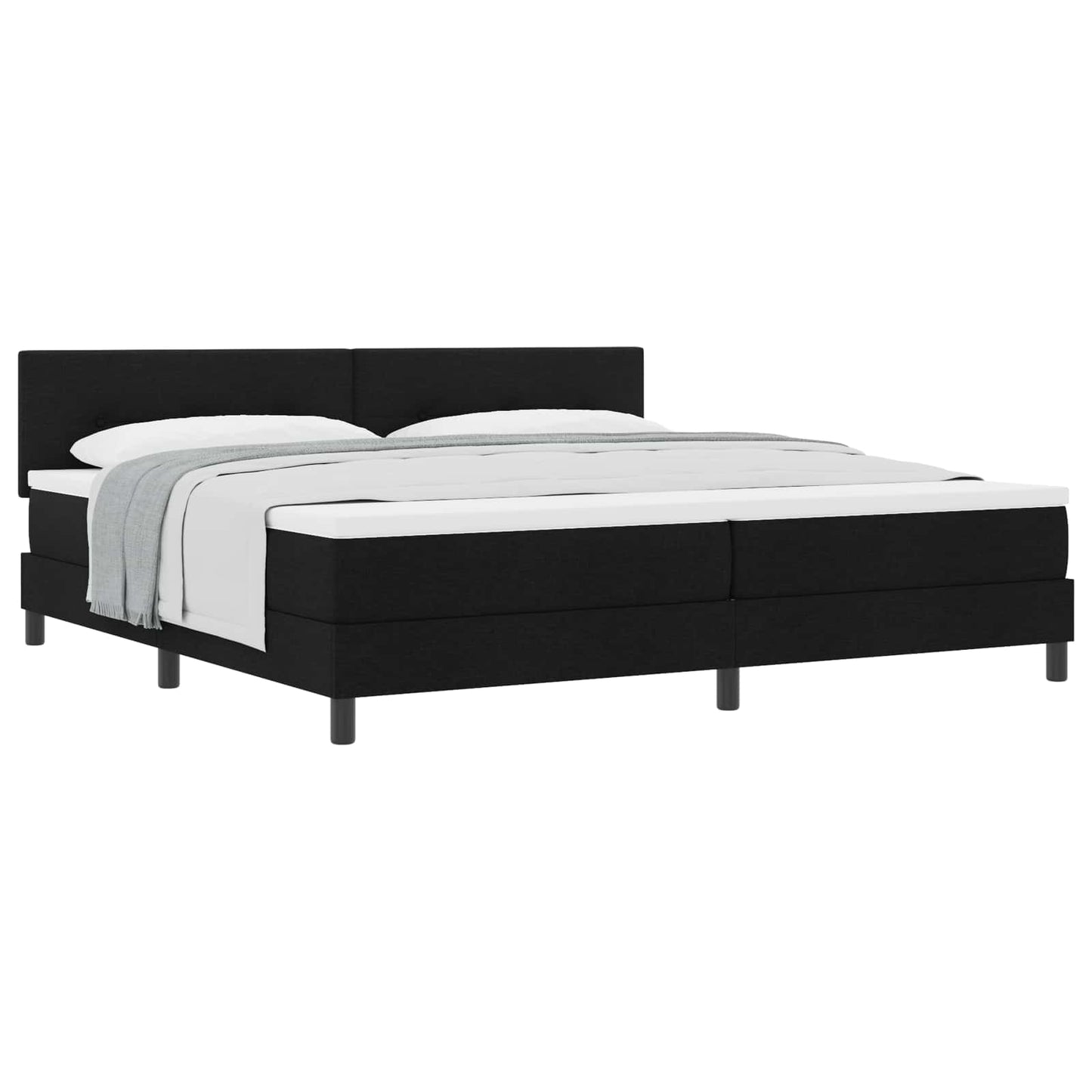 vidaXL Κρεβάτι με ελατήρια με κεφαλάρι Μαύρο 200 x 200 cm ύφασμα